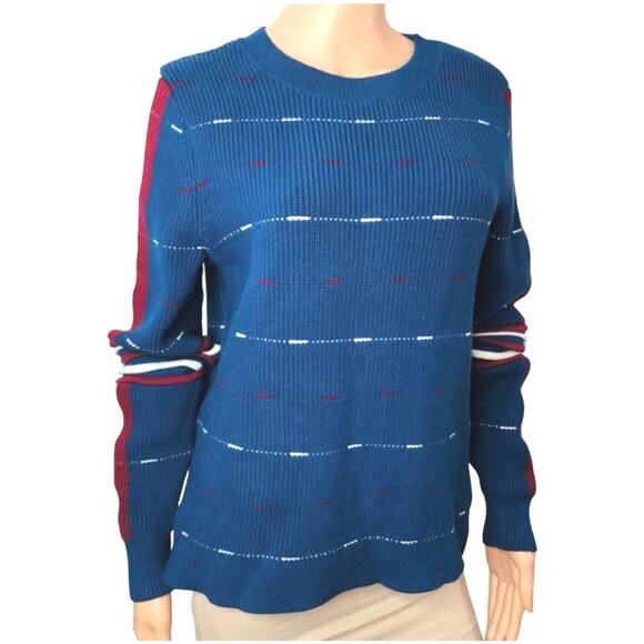 Alp N Rock Margot Sweater Pullover Womens XL Blue Side Stripe Retro Ski $350 NEW - Picture 12 of 16